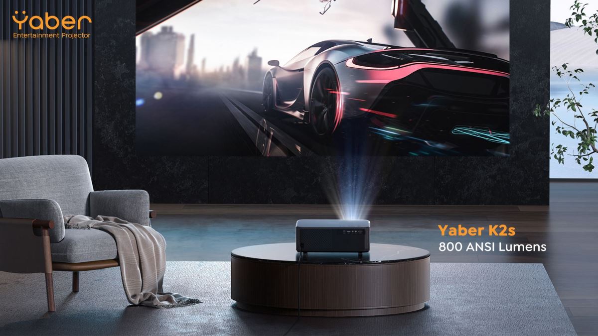 YABER K2s,Smart Home Theater Movie Projector, 800 ANSI, WiFi6,Dolby audio,  Voice Control